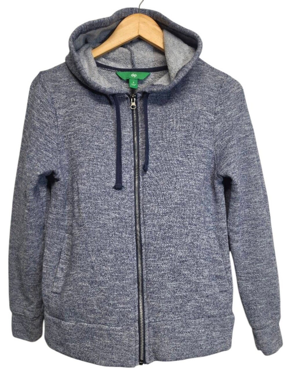 dip Gray‑Blue Zip Hoodie – Size S